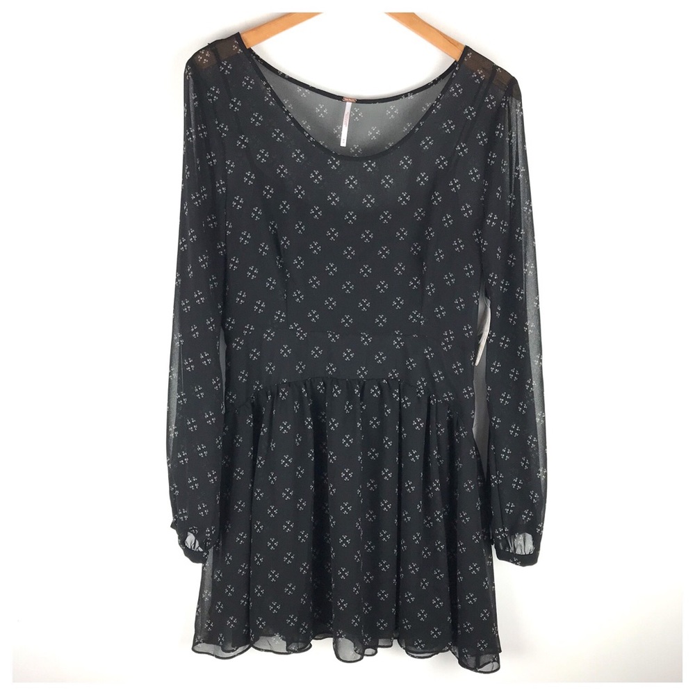 NWT Free People Black Sheer Dress Size M
